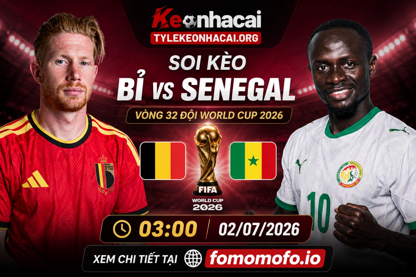 Thông tin chi tiết trận đấu Bỉ và Senegal
